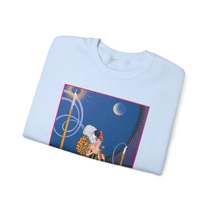 Smoke and Secrets: A Glamorous Encounter in Prohibition Era Heavy Blend™ Crewneck Sweatshirt