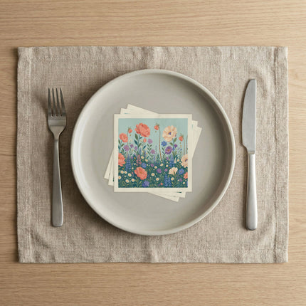 🌸🪻 The Pastel Wildflower Meadow Napkins – Romantic Botanical Elegance