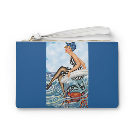 Playful Waves and Fashion Follies Clutch Bag