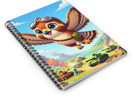 Red-Tailed Hawk in Battle Spiral Notebook - Ruled Line