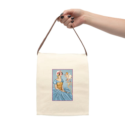 The Enchanting Painter: A Fairy's Artistic Touch Canvas Lunch Bag With Strap
