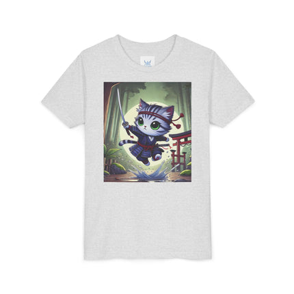Moonlit Samurai Kitty Youth Short Sleeve Tee