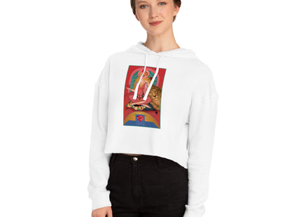 July & Ruby (from the Gem Series) by Sofia Chiostri Women’s Cropped Hooded Sweatshirt