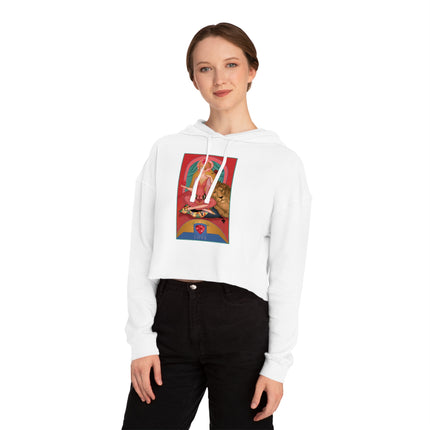 July & Ruby (from the Gem Series) by Sofia Chiostri Women’s Cropped Hooded Sweatshirt