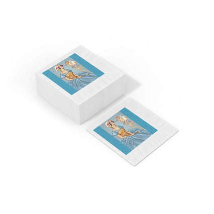 The Enchanting Painter White Coined Napkins