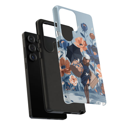 ☂️🌺 The Lady Of The Traveling Garden Phone Case – Art Deco Floral Adventure