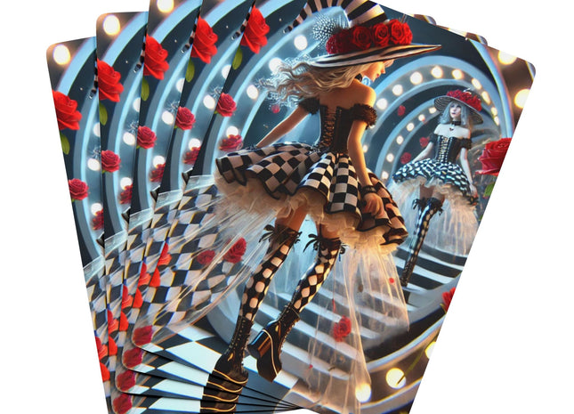 Halloween Witch Through the Mirror Playing Cards