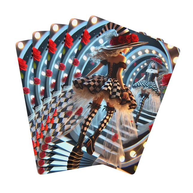 Halloween Witch Through the Mirror Playing Cards
