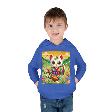 Samurai Kitten Toddler Pullover Fleece Hoodie