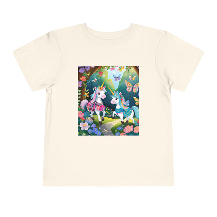 Baby Unicorns and Fluttering Butterflies Toddler Short Sleeve Tee