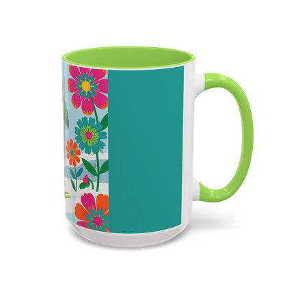🎿🌸 The Winter Flower Adventurer Colorful Mug – Colorful Ski Fantasy