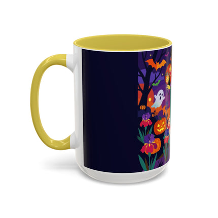 🌙🎃 The Moonlit Garden Masquerade Colorful Mug – Floral Halloween Charm
