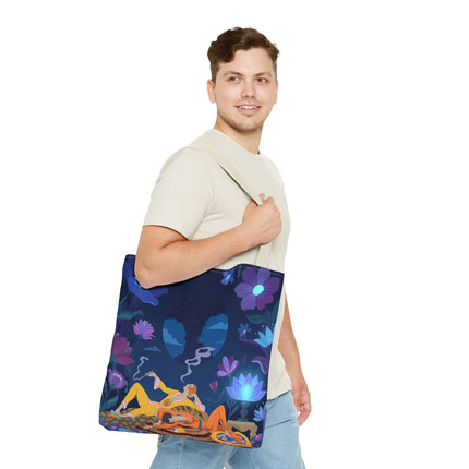 🌙🌺 The Midnight Garden Dreamers Tote Bag – Art Deco Nocturne
