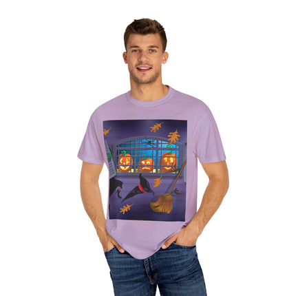 Whimsical Halloween Mischief Unisex Garment-Dyed T-shirt