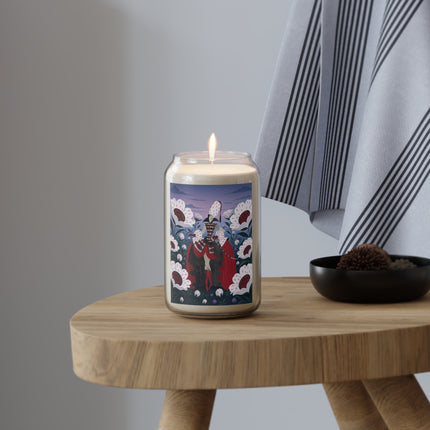 🎭🌹 The Crimson Garden Masquerade Scented Soy Candle – Art Deco Floral Fantasy
