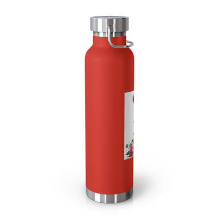 Blooming Splendor: A Floral Transformation Copper Vacuum Insulated Bottle, 22oz