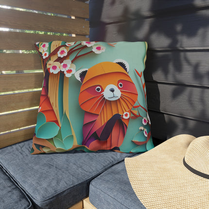 A Playful Red Panda Outdoor Pillows