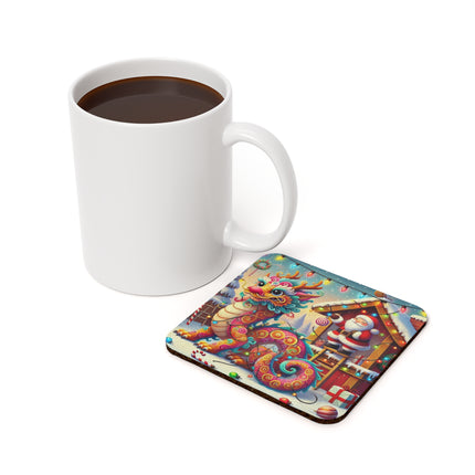 The Playful Dragon's Christmas Cork Back Coaster