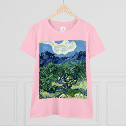 Olive Trees by Vincent Van Gogh Women's Midweight Cotton Tee