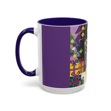 🎁✨ The Lavender Christmas Masquerade Colorful Mug – Art Deco Holiday Fantasy