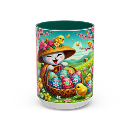 Geisha Kitten’s Easter Delight Colorful Mugs (11oz, 15oz)