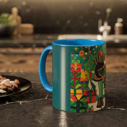 🎄✨ The Lady Of The Christmas Ornament Colorful Mug – Art Deco Holiday Fantasy