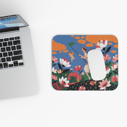 🌸🦋 The Butterfly Chase Mouse Pad – Art Deco Garden Whimsy