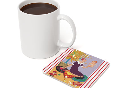 Art Deco Christmas Cork Back Coaster