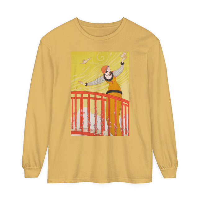 La Passerelle by Charles Martin Garment-dyed Long Sleeve T-Shirt