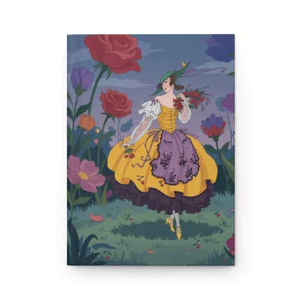 🌹💛 The Lady Of The Giant Rose Garden Hardcover Journal – Art Deco Fashion Illustration