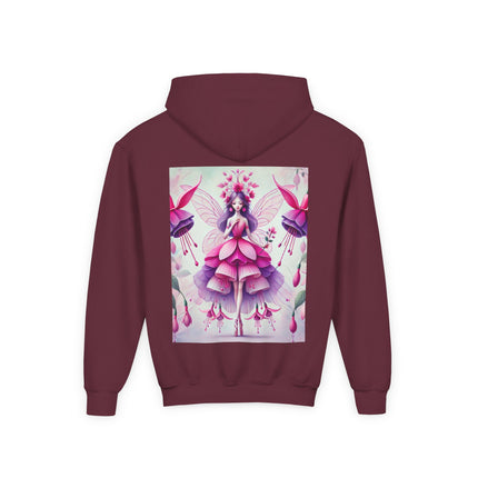 Fuchsia Fairy Youth Hooded Sweatshirt – Radiant Color & Enchanted Imagination