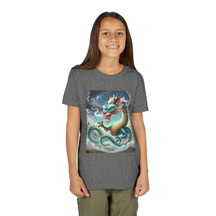 Tibetan Dragon in Battle Youth Short Sleeve Tee