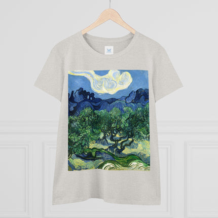 Olive Trees by Vincent Van Gogh Women's Midweight Cotton Tee