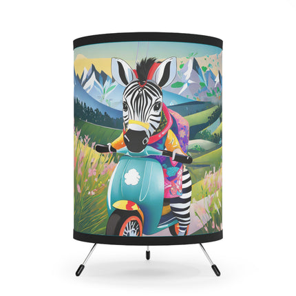 Stripes on Wheels Tripod Lamp