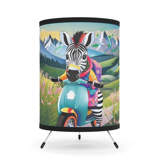 Stripes on Wheels Tripod Lamp