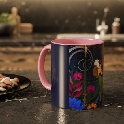 The Lady Of The Starlit Candles Colorful Mugs – Art Deco Theatrical Romance