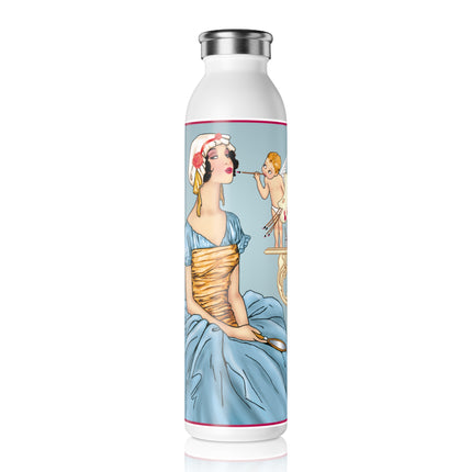 The Enchanting Painter: A Fairy's Artistic Touch Slim Water Bottle