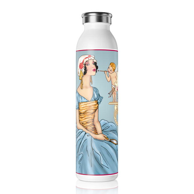 The Enchanting Painter: A Fairy's Artistic Touch Slim Water Bottle