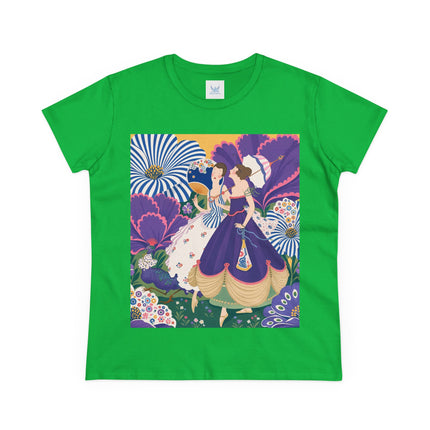 💜🌼 The Violet Garden Companions Cotton Tee – Art Deco Fashion Illustration