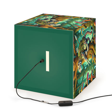 🐅🌿 The Silent Stripes Light Cube Lamp – Stealth, Grace & Enchanted Forest
