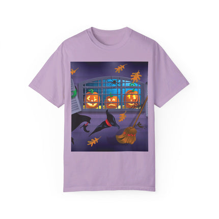 Whimsical Halloween Mischief Unisex Garment-Dyed T-shirt