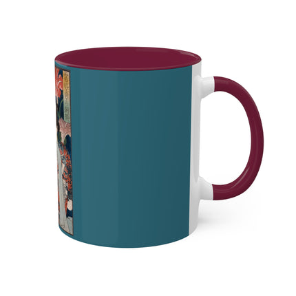 Modern Gallants with Morning Glories by Tsukioka Yoshitoshi Colorful Mugs, 11oz