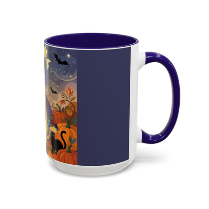 🌙🎃 The Moonlit Garden Walk Colorful Mug – Elegant Halloween Charm