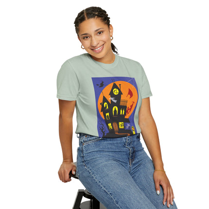 Halloween Night at the Haunted House Unisex Garment-Dyed T-shirt