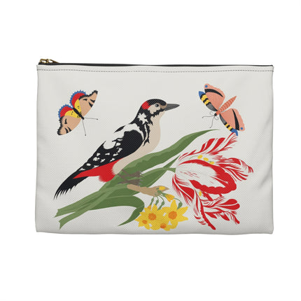 Woodpecker & Tulip Accessory Pouch – Vibrant Energy & Cheerful Charm