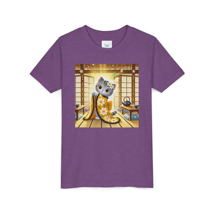 Playful Kitten in the Tea Room Youth Short Sleeve Tee