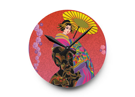 Enchanting Geisha Acrylic Wall Clock