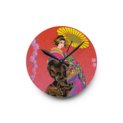 Enchanting Geisha Acrylic Wall Clock