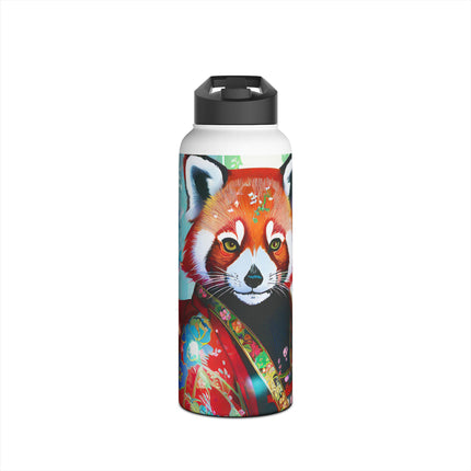 Cybernetic Red Panda Stainless Steel Water Bottle