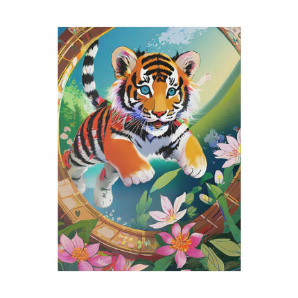 Majestic Tiger Cub Matte Canvas, Stretched, 0.75"